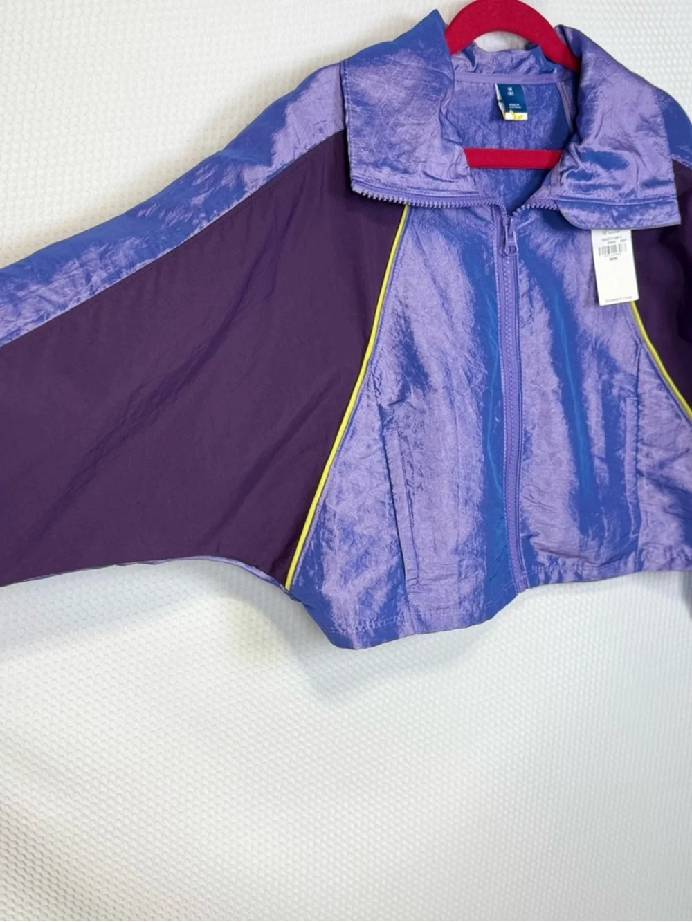 Old Navy Girls Purple Metallic Cropped Jacket with Contrast Trim Size 8 NWT